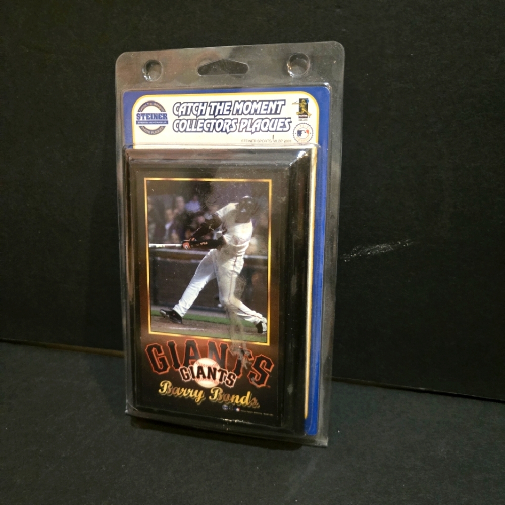 RARE STEINER GIANTS BASEBALL BARRY BONDS MINI PLAQUE MLB